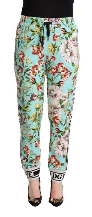 Priser på Dolce & Gabbana Floral Viscose Jogger Pants in Green