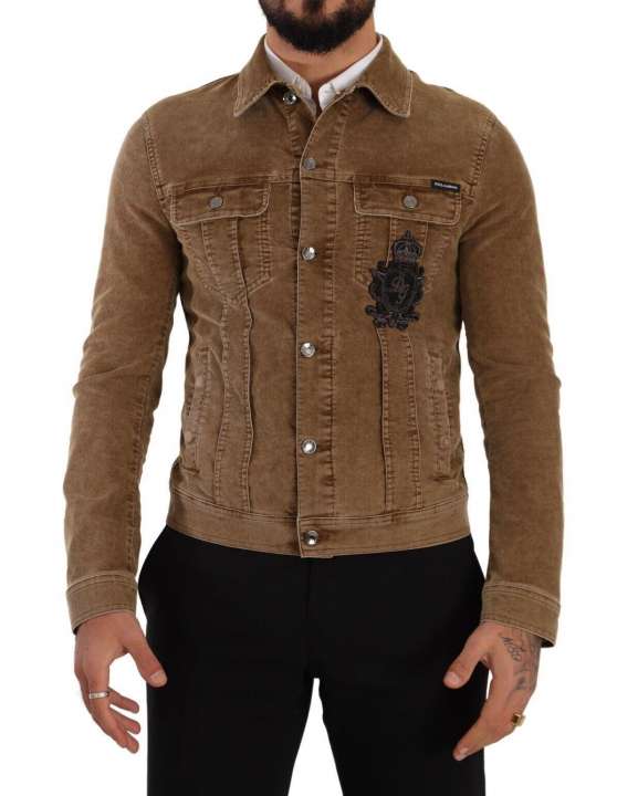 Priser på Dolce & Gabbana Elegant Corduroy Logo Jacket