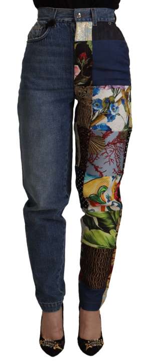 Priser på Dolce & Gabbana Patchwork Jacquard Denim Relaxed Jeans