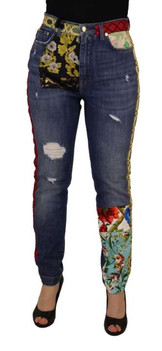 Priser på Dolce & Gabbana High Waist Patchwork Skinny Denim