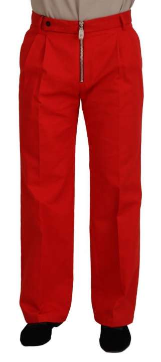 Priser på Dolce & Gabbana Stunning Red Mainline Cotton Pants