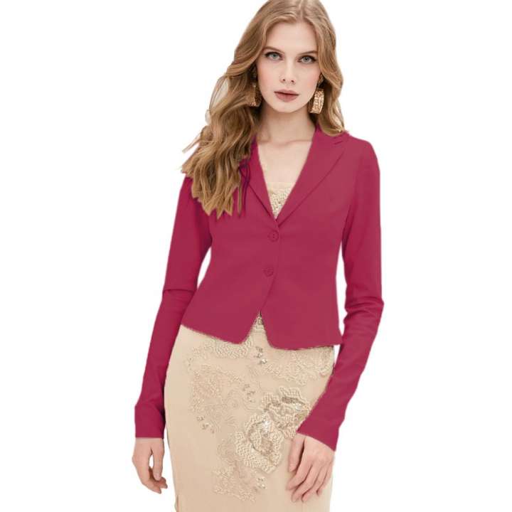 Priser på Patrizia Pepe Elegant Fuchsia Blazer Jacket