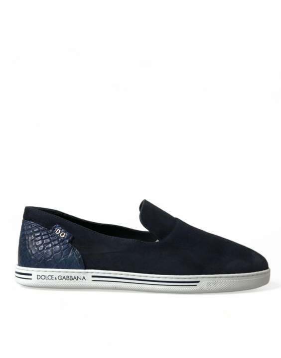 Priser på Dolce & Gabbana Elegant Blue Suede Leather Loafers