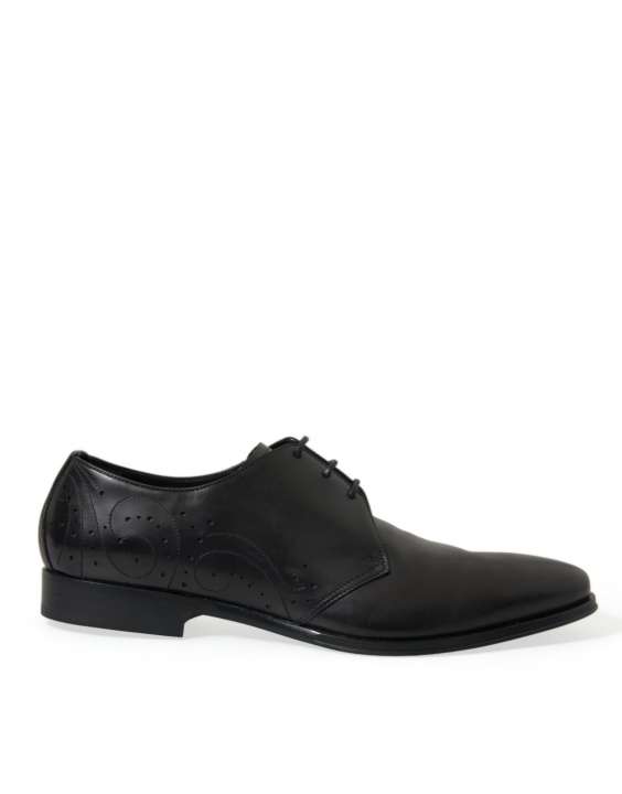 Priser på Dolce & Gabbana Elegant Black Leather Derby Dress Shoes