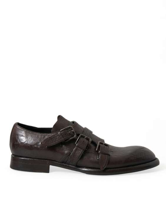 Priser på Dolce & Gabbana Elegant Triple Buckle Leather Dress Shoes