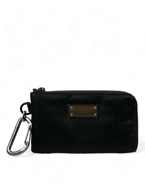 Priser på Dolce & Gabbana Elite Black Nylon & Leather Pouch with Logo Detail