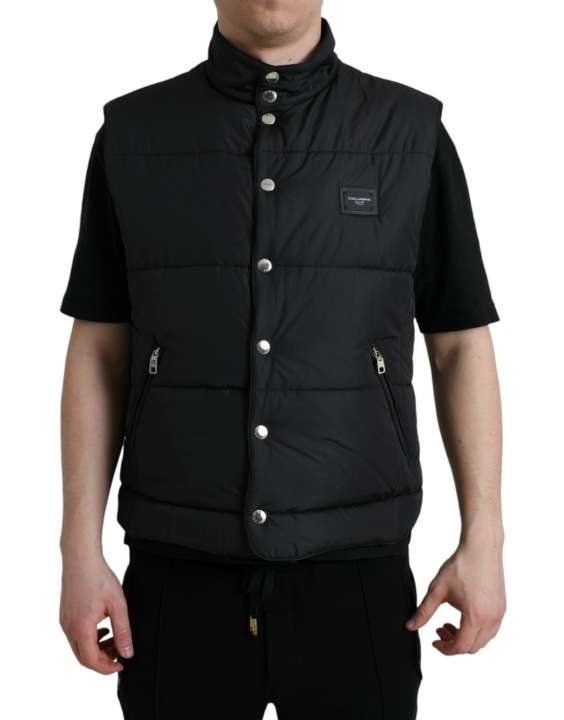 Priser på Dolce & Gabbana Sleek Black High-Neck Vest Jacket