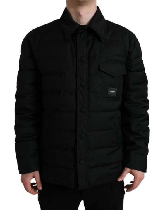 Priser på Dolce & Gabbana Elegant Black Padded Parka Jacket