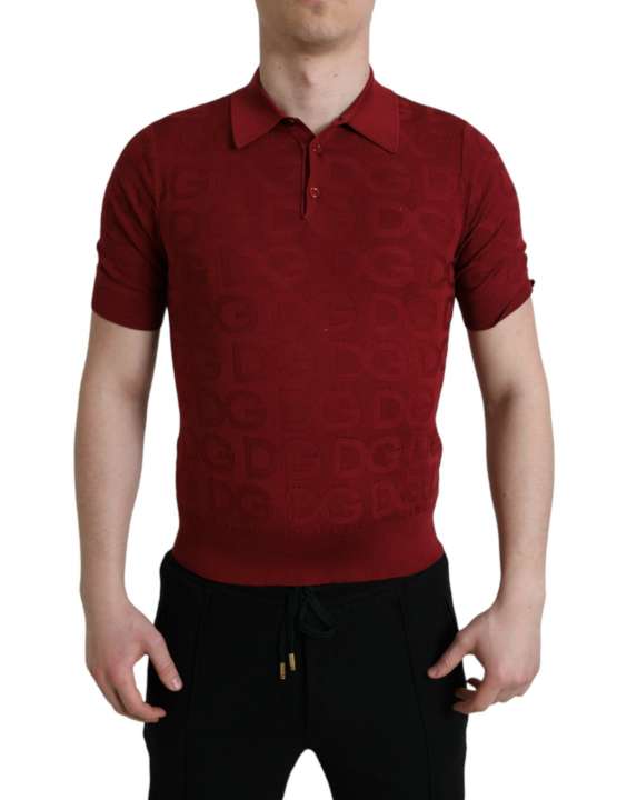 Priser på Dolce & Gabbana Elegant Silk Maroon Polo T-Shirt