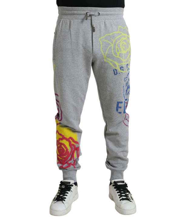 Priser på Dolce & Gabbana Chic Grey Skinny Cotton Joggers