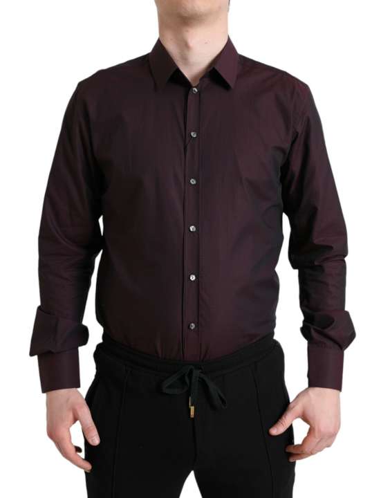 Priser på Dolce & Gabbana Elegant Maroon Martini Dress Shirt