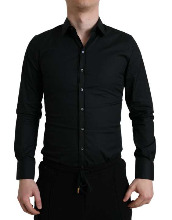 Priser på Dolce & Gabbana Elegant Black Slim Fit Italian Dress Shirt