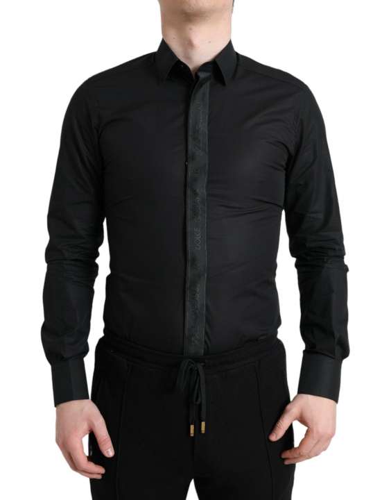 Priser på Dolce & Gabbana Elegant Black Slim Fit Dress Shirt