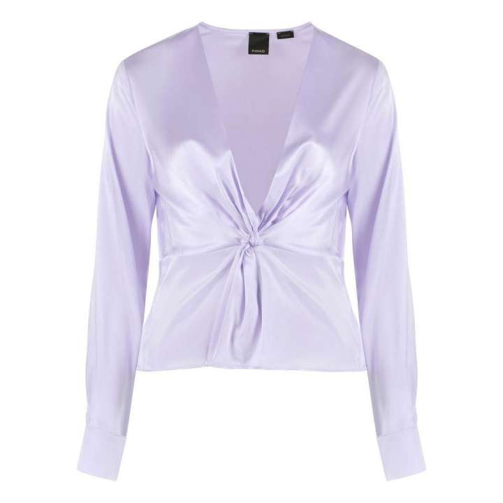 Priser på Pinko Lilac Silk Elegance Blouse