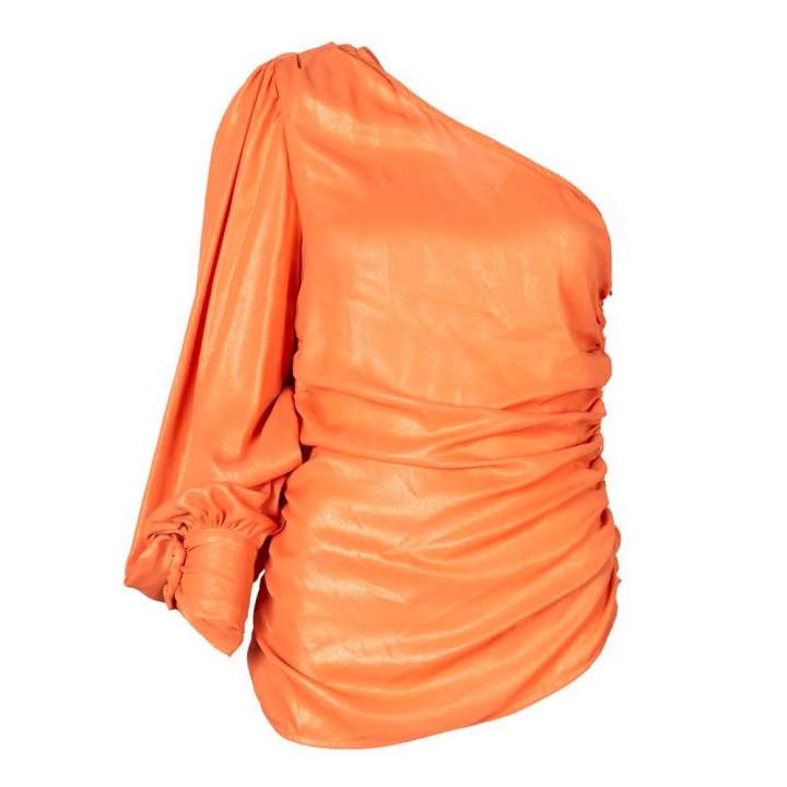 Priser på Pinko Chic Orange Laminated Blouse