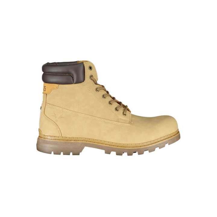 Priser på Carrera Dapper Beige Lace-Up Boots with Contrast Detailing