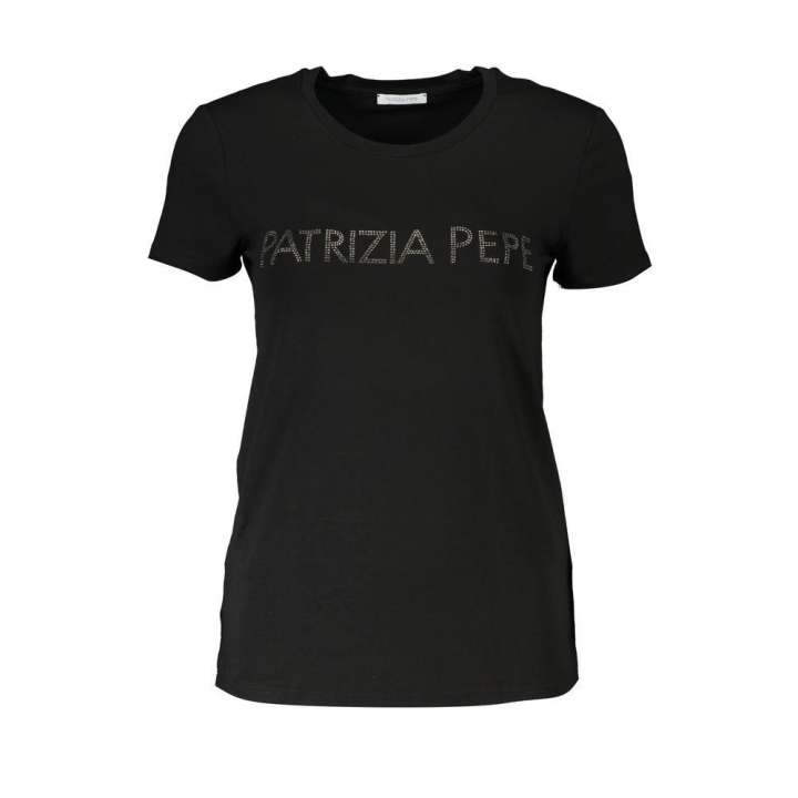 Priser på Patrizia Pepe Chic Rhinestone Crew Neck Tee