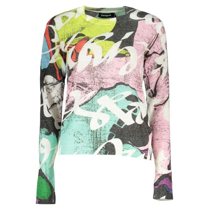 Priser på Desigual Elegant Contrast Crew Neck Sweater