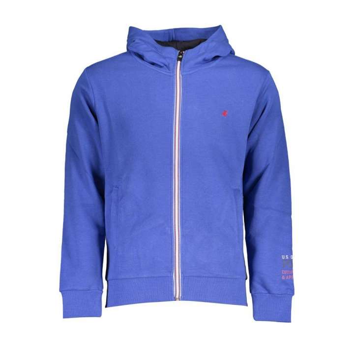 Priser på U.S. Grand Polo Chic Blue Hooded Fleece Sweatshirt with Embroidery