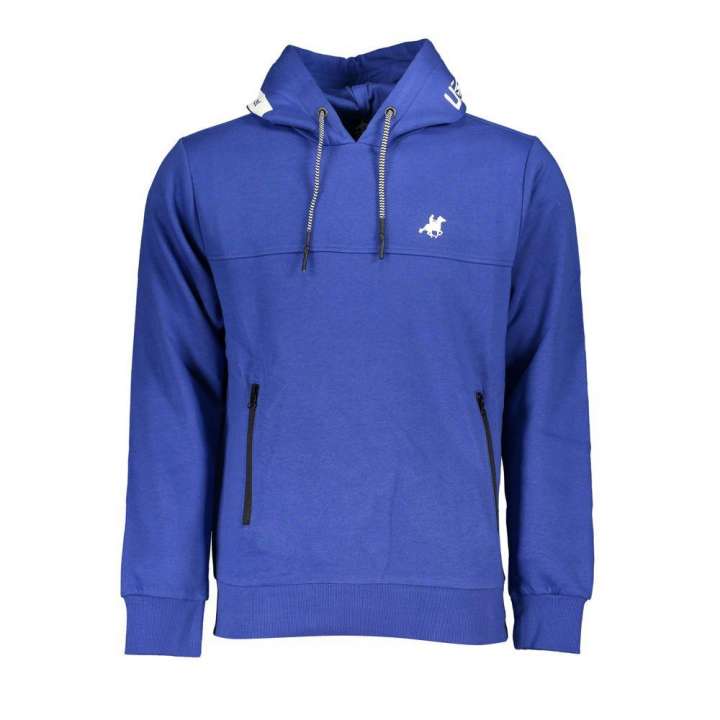 Priser på U.S. Grand Polo Chic Blue Hooded Fleece Sweatshirt with Logo Detail