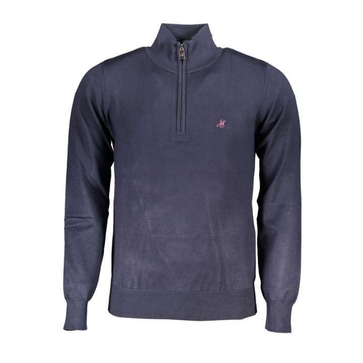 Priser på U.S. Grand Polo Elegant Half-Zip Blue Sweater with Embroidered Logo