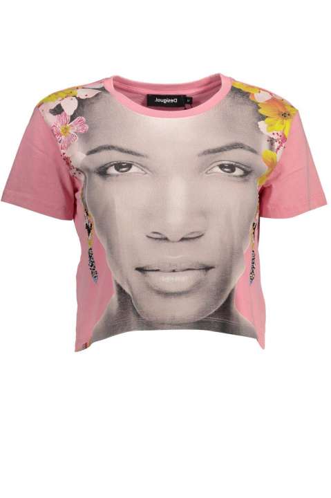 Priser på Desigual Chic Pink Embellished Cotton Tee