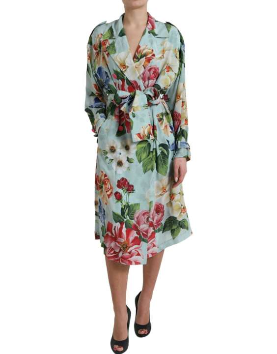 Priser på Dolce & Gabbana Elegant Floral Silk Trench Jacket