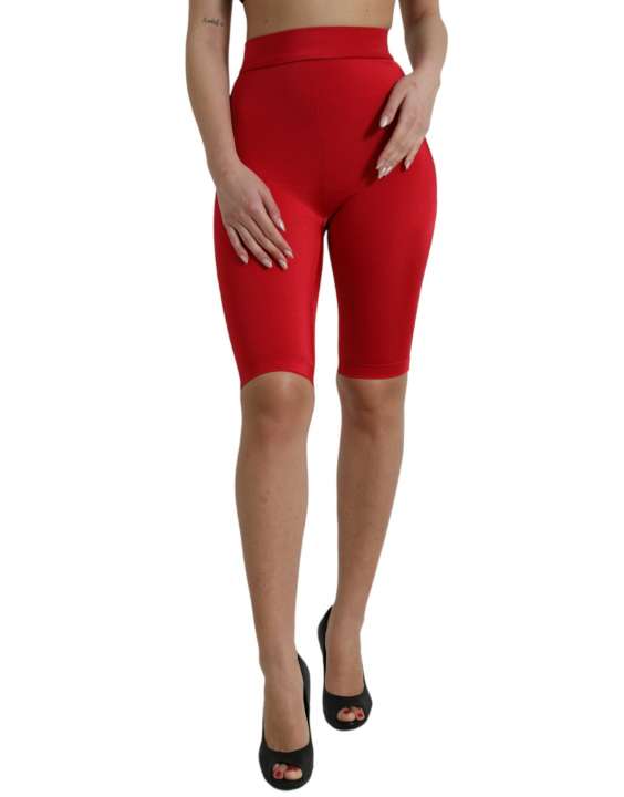 Priser på Dolce & Gabbana Chic Red High Waist Leggings Pants