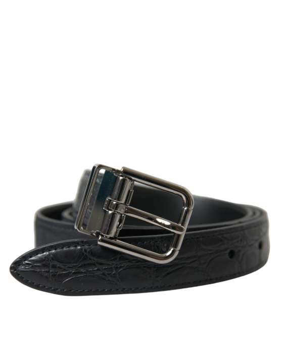 Priser på Dolce & Gabbana Elegant Leather Belt with Metal Buckle