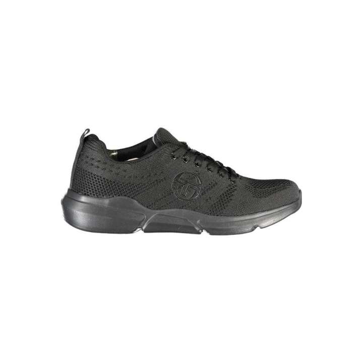 Priser på Sergio Tacchini Sleek Black Lace-up Sneakers with Contrast Detailing