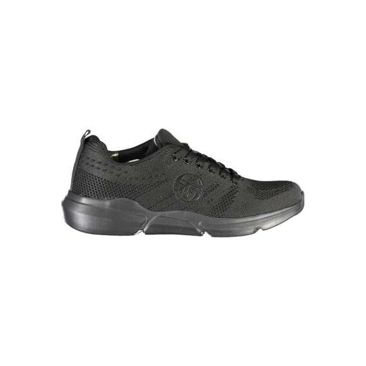 Priser på Sergio Tacchini Sleek Black Lace-up Sneakers with Contrast Detailing