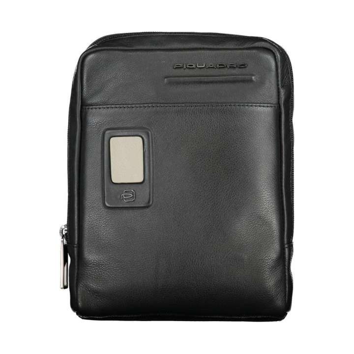 Priser på Piquadro Elegant Black Leather Shoulder Bag