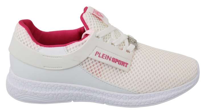 Priser på Philipp Plein Chic White Becky Sneakers with Pink Accents