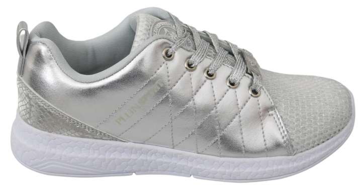 Priser på Philipp Plein Sleek Silver Sneakers for Trendsetters