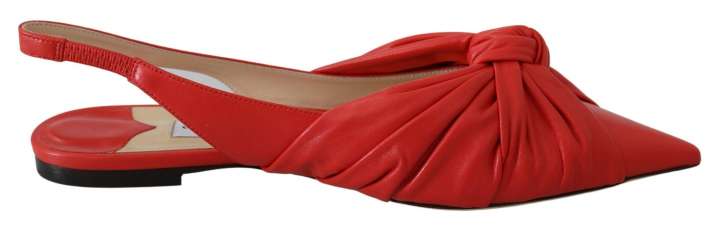 Priser på Jimmy Choo Chic Red Pointed Toe Leather Flats