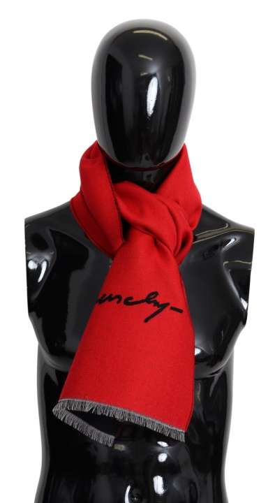 Priser på Givenchy Elegant Red Wool Blend Unisex Scarf