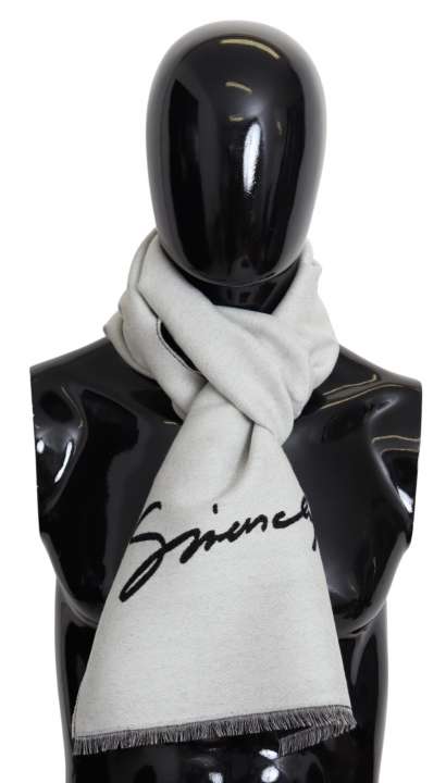 Priser på Givenchy Elegant Monochrome Wool-Silk Blend Scarf