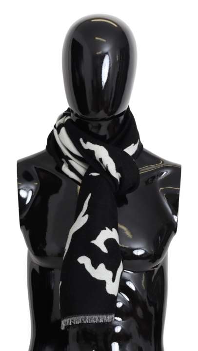 Priser på Givenchy Elegant Unisex Wool-Silk Scarf in Black & White