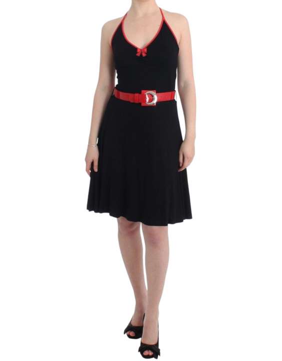 Priser på Roccobarocco Elegant Black Palladio Knee-Length Dress