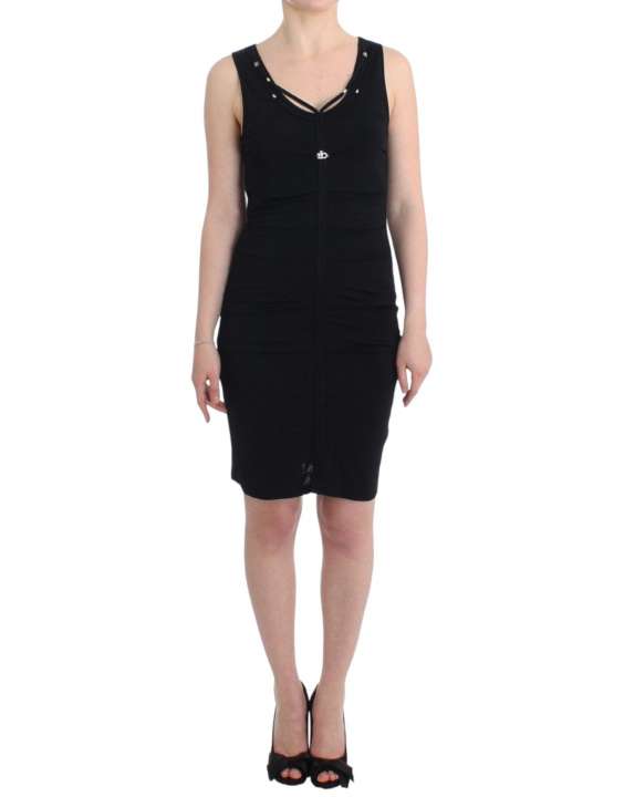 Priser på Roccobarocco Elegant Black Sheath Knee-Length Dress