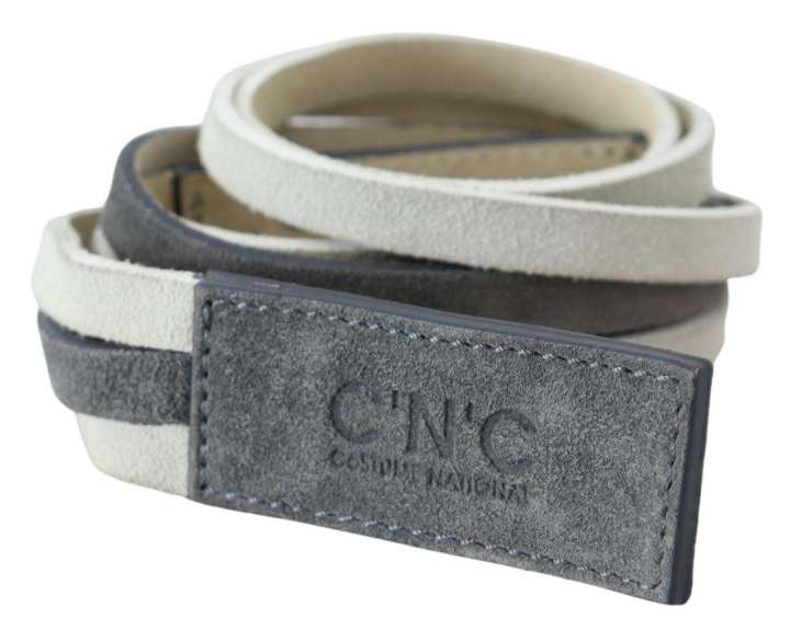 Priser på Costume National Chic White Leather Logo Belt