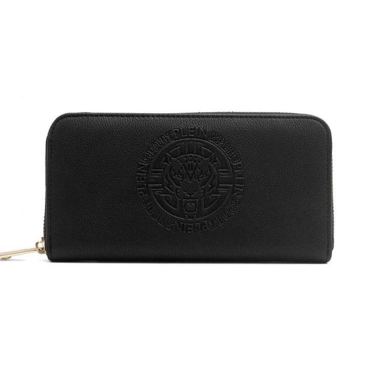 Priser på Plein Sport Sleek Black Zip Wallet with Logo