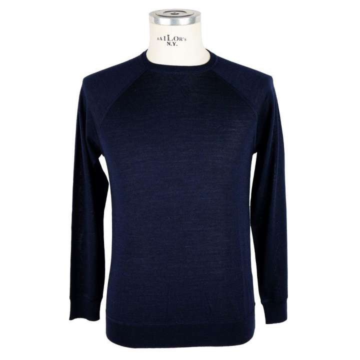 Priser på Emilio Romanelli Elegant Blue Cashmere Blend Crewneck Sweater