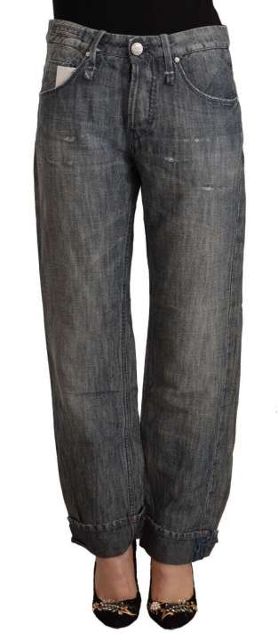 Priser på Acht Chic Gray Straight Cut Ramie-Cotton Jeans