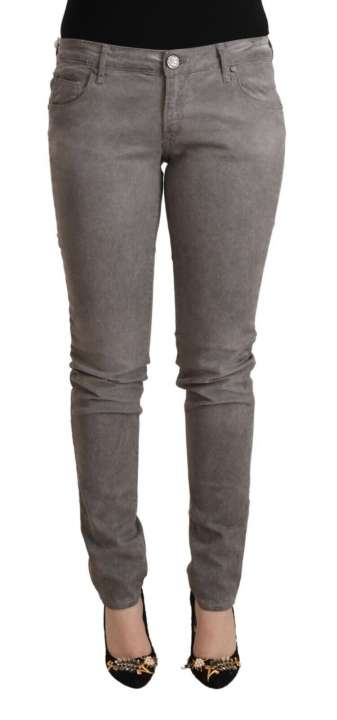 Priser på Acht Chic Gray Low Waist Skinny Cotton Jeans