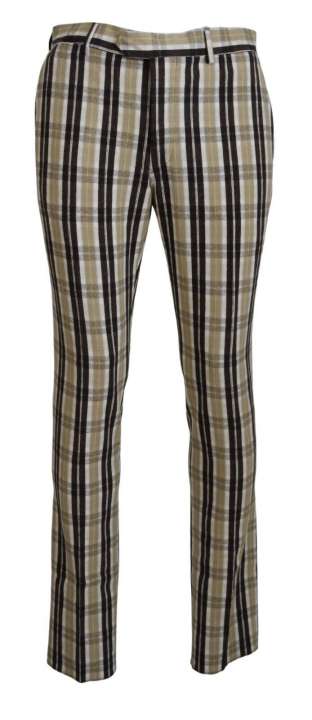 Priser på BENCIVENGA Chic Multicolor Checkered Cotton Pants