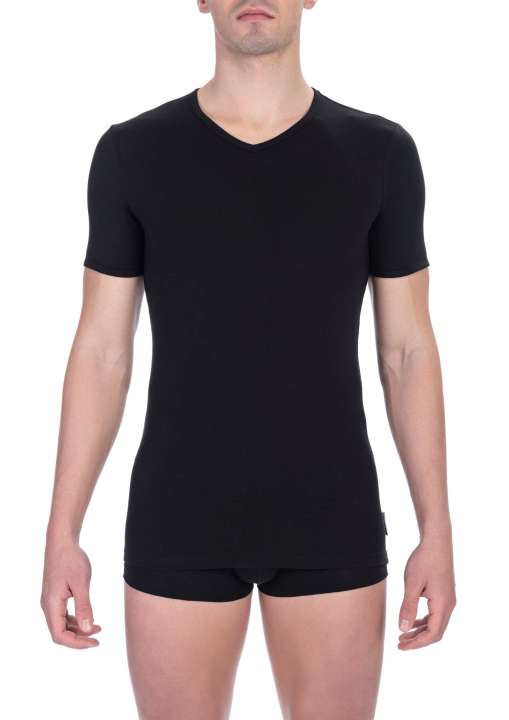 Priser på Bikkembergs Sleek V-Neck Cotton Blend Tee