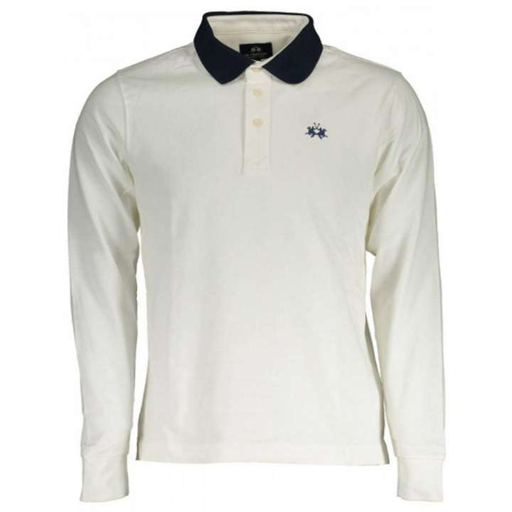 Priser på La Martina Elegant Embroidered White Jersey Polo Shirt