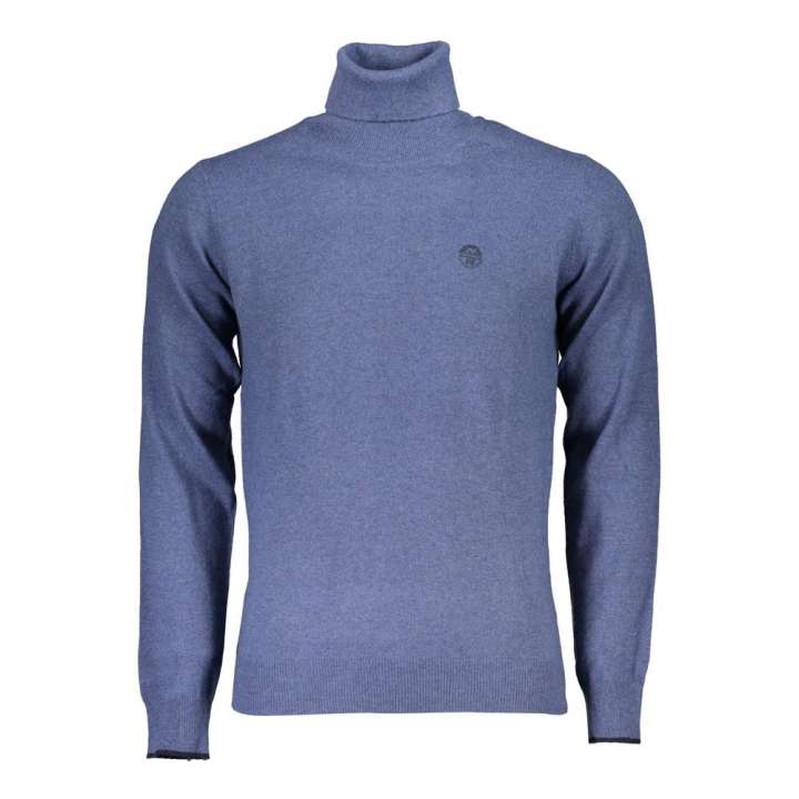 Priser på North Sails Elegant Blue Turtleneck Sweater with Embroidery