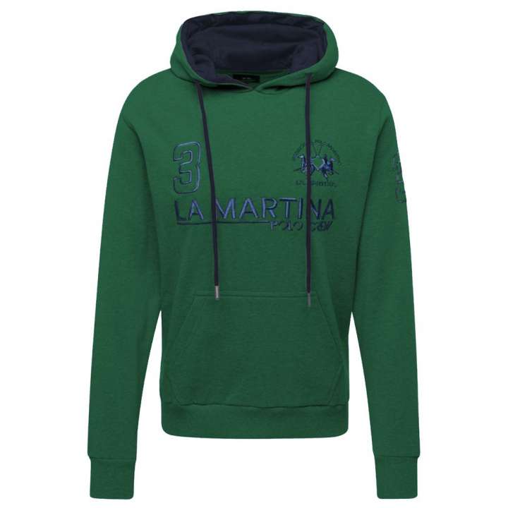 Priser på La Martina Elegant Green Hooded Cotton Sweatshirt